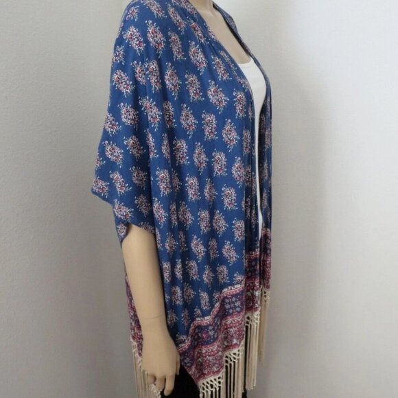 NWT Abercrombie Womens Katrina Fringe Kimono Cardigan RARE - Picture 5 of 8